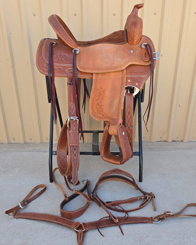 #1284 17" Corriente Trail Riding Saddle & TACK