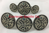 CBCONCH 122A Silver Filagre Turquoise Stone Conchos