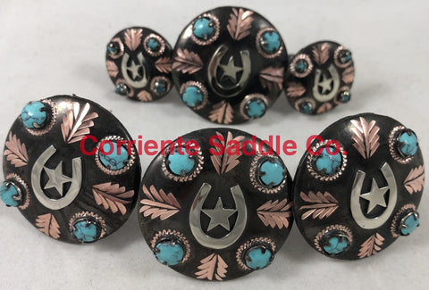 CBCONCH 129G Horseshoe Turquoise Stone Conchos