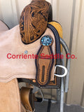 CBCONCH 130 Crushed Turquoise Stone Conchos - Corriente Saddle